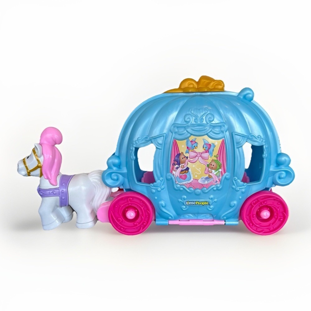 Little People Disney Princess Cinderella's Dancing Carriage Playset EUC